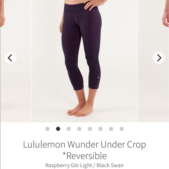 Lululemon Wunderunder Reversible Crop size 4 black swan and raspberry glo light - Picture 8 of 8